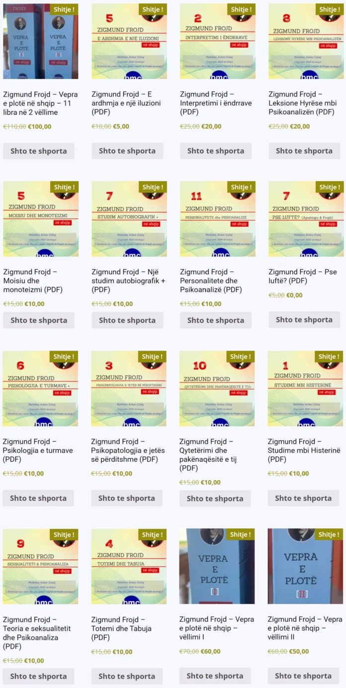 11 librat e Frojdit në shqip 11 librat e Frojdit në shqip